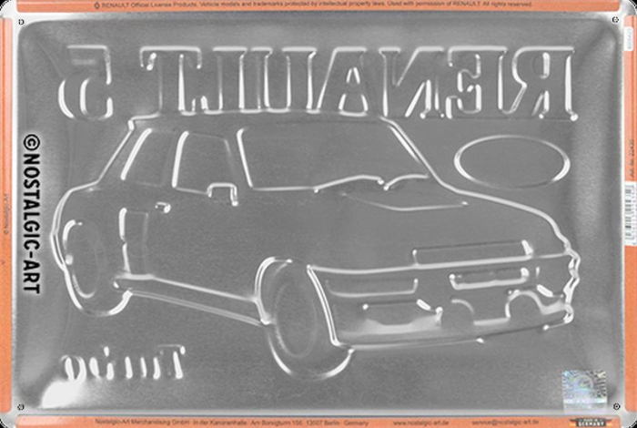 Blechschild Renault 5 3